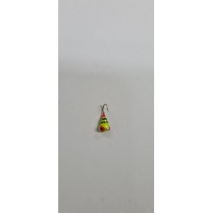 Капля с ушком  красно-зеленая с чёрными полосками 3mm  0,5гр