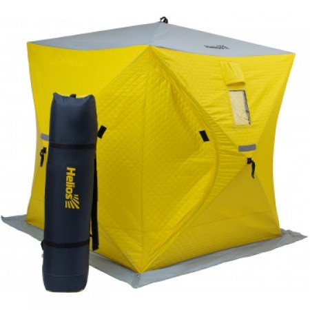 Купить Палатка зимняя утепл. Куб 1,8х1,8 yellow/gray Helios (HS-ISCI-180YG)
