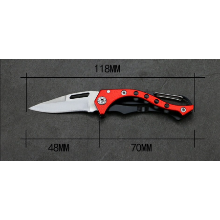 Купить Нож перочинный складной с карабином 4 отверстия на рукояти 2х1х7 см микс