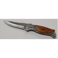 Нож складной Stainless 518 с коричневой ручной, длина лезвия 8 см