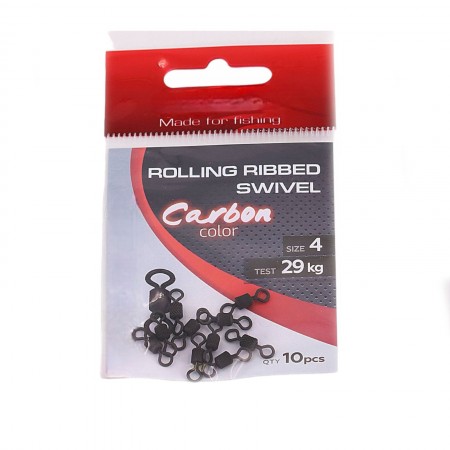 Вертлюг ROLLING RIBBED SWIVEL, латунь, цв. Carbon, р. 4, test-29 кг