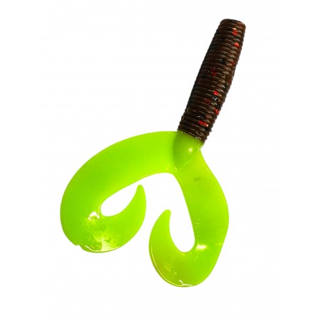 Твистер Credo Double Tail 2.95/7.5 см Rusty Gold &Lime Hel