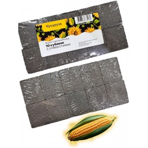 Жмых подсолнечника кукуруза 10 кубиков с отверстиями Жмых подсолнечника кукуруза 10 кубиков с отверстиями