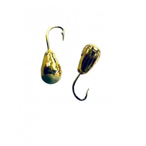 Мормышка капля с отв.,цв GOLD PLATED, с фосф.пяткой. d4 Мормышка капля с отв.,цв GOLD PLATED, с фосф.пяткой. d4