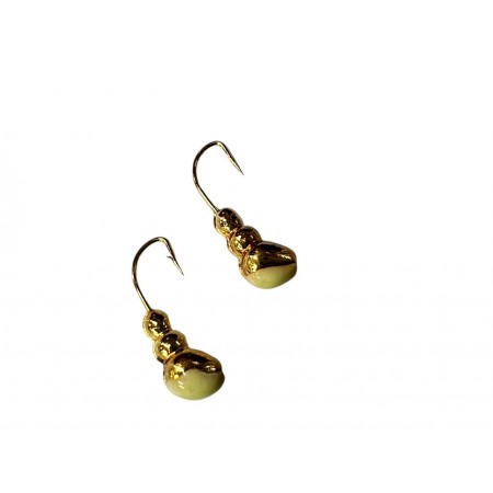 Мормышка муравей с отв.,цв.GOLD PLATED, с фосф.пяткой,d 4