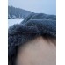 Зимняя балаклава свободного кроя темно-серого цвета.