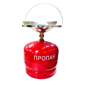 Газовый баллон 5л Taifun пропановый металлический с конфоркой-горелкой, красный, бытовой Газовый баллон 5л Taifun пропановый металлический с конфоркой-горелкой, красный, бытовой