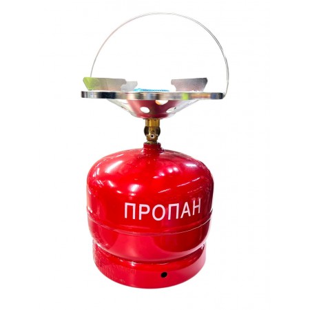 Газовый баллон 5л Taifun пропановый металлический с конфоркой-горелкой, красный, бытовой Газовый баллон 5л Taifun пропановый металлический с конфоркой-горелкой, красный, бытовой