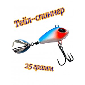 Тейл-спиннер 6 см Е-825 25 грамм сине-оранжевого цвета