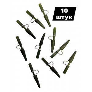 Набор рыболовных клипс для карпового монтажа с металлическим ушком,10 штук Набор рыболовных клипс для карпового монтажа с металлическим ушком,10 штук