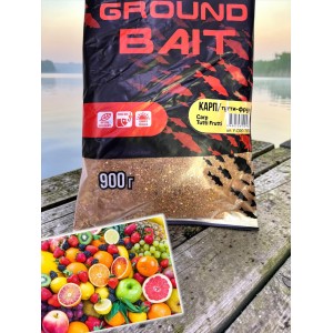 Прикормка Ground bait карп/тутти-фрутти 900 грамм Прикормка Ground bait карп/тутти-фрутти 900 грамм