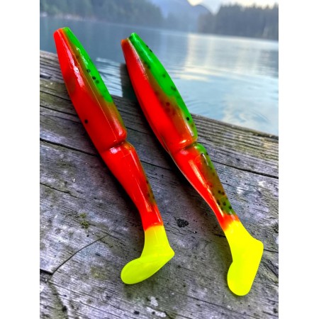 Виброхвост Guru 3.0/7,62 см Pepper Green &Orange LT