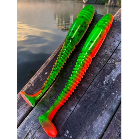 Виброхвост Minoga 3.75/9.5 см Pepper Green &Orange 