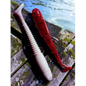 Виброхвост Minoga 3.75/9.5 см Red&White