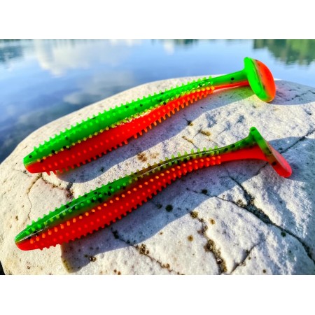 Виброхвост Shaggy 3.35/8.5 см Pepper Green&Orange