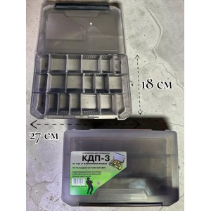 Коробка для приманок и снастей КДП-3 27*18*3,5 см со съемными перегородками от 3 до 21 ячейки Коробка для приманок и снастей КДП-3 27*18*3,5 см со съемными перегородками от 3 до 21 ячейки