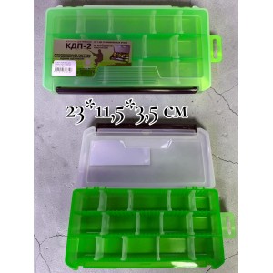 Коробка для приманок и снастей КДП-2 23*11,5*3,5 см со съемными перегородками от 3 до 15 ячеек Коробка для приманок и снастей КДП-2 23*11,5*3,5 см со съемными перегородками от 3 до 15 ячеек