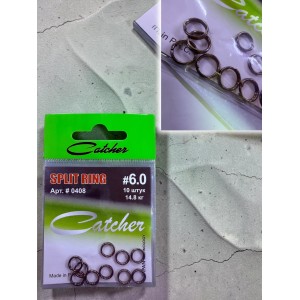 Кольца заводные рыболовные Catcher Split Ring #6 10 штук 14,8 кг Кольца заводные рыболовные Catcher Split Ring #6 10 штук 14,8 кг