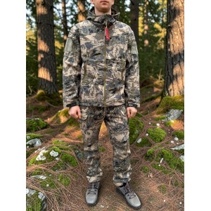Костюм мужской демисезонный мембранный с флисом, камуфляж, весна-осень