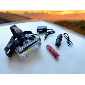 Фонарь налобный аккумуляторный светодиодный HEADLAMP LIGHTS LL-6653B / с держателем на вело