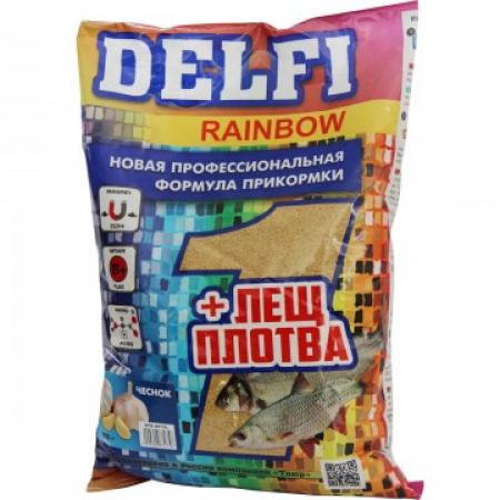 Купить Прикормка DELFI Rainbow (лещ + плотва; чеснок, желт., 800 г)