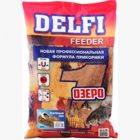 Купить Прикормка DELFI Feeder (озеро; жареный лен, 800 г)